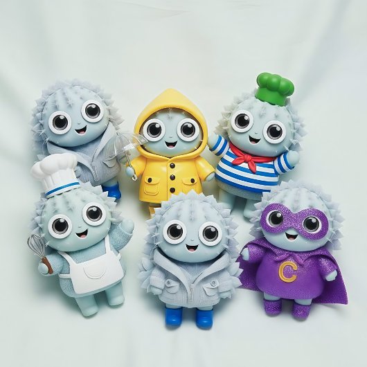 Adorable Spiky Toy Characters in Cute  ラウンドクッション