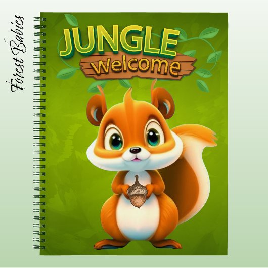 Adorable Squirrel Wildlife Nature Lover Green 🐿 ノートブック