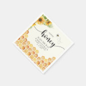 Adorable Sunflower and Bee Baby Shower スタンダードカクテルナプキン (角)