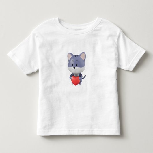Adorable Sweet Mouse – Cute Heart Lover Design トドラーTシャツ (正面)