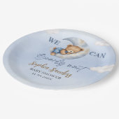 Adorable Teddy Bear Baby shower boy ペーパープレート (アングル)