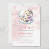 Adorable Teddy Bear Baby Shower Invite Cloud Nine 招待状 (正面)