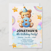 Adorable Teddy Bear Birthday 8 for boy's 招待状 (正面)