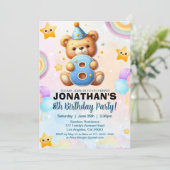 Adorable Teddy Bear Birthday 8 for boy's 招待状 (スタンド正面)