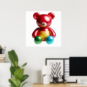 Adorable Teddy Bear Doll Wall Art Poster for Cute  ポスター (ホームオフィス)