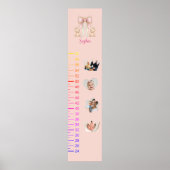 Adorable Teddy Bear Growth Chart with 4 Photos ポスター (正面)