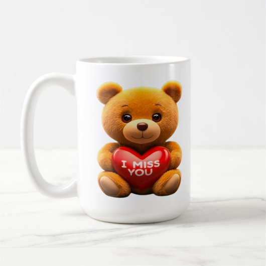 Adorable Teddy bear I miss you コーヒーマグカップ (左)