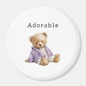 Adorable Teddy Bear Purple Jacket マグネット (正面)
