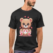Adorable Teddy Bear with Hearts Romantic Valentine Tシャツ (正面)