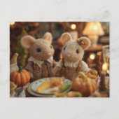 Adorable Thanksgiving Mice ポストカード (正面)