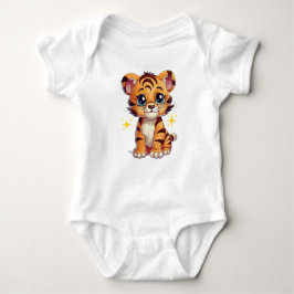 Adorable Tiger Cub Baby Bodysuit . ベビーボディスーツ