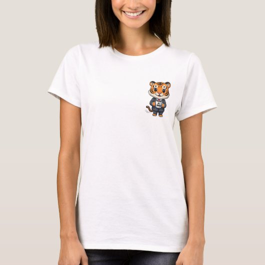 Adorable Tiger Cub Executive in Business Suit Tシャツ (正面)