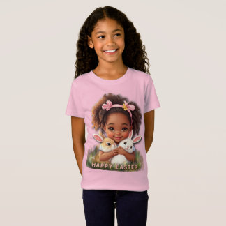 Adorable Toddler With Easter Bunnies Tシャツ