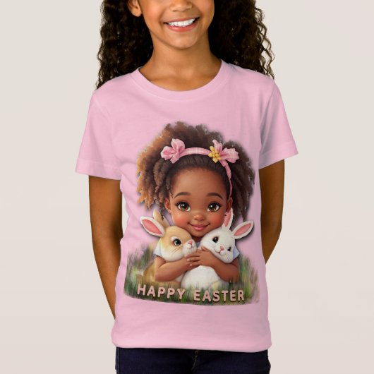 Adorable Toddler With Easter Bunnies Tシャツ (正面)