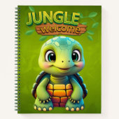 Adorable Tortoise Lover Box Turtle Animal Green 🐢 ノートブック (正面)