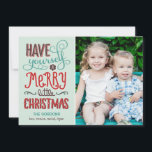 Adorable Type Christmas Photo Card シーズンカード<br><div class="desc">Celebrate the season with this modern and stylish holiday card from Berry Berry Sweet. Visit WWW.BERRYBERRYSWEET.COM for more of our stylish holiday collections. Customizable background color.</div>