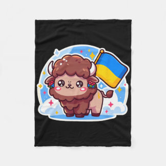 Adorable Ukrainian Nner Fan Ukraine Flag Cute Biso フリースブランケット