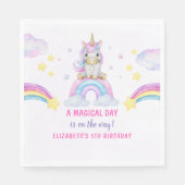 Adorable Unicorn Birthday Girl スタンダードランチョンナプキン (正面)