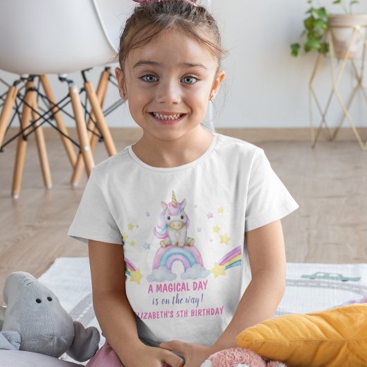 Adorable Unicorn Birthday Girl Tシャツ