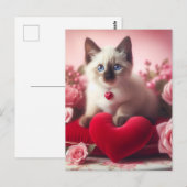 Adorable Valentine Kitten ポストカード (正面/裏面)