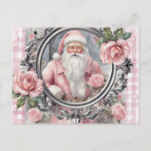 Adorable Vintage Pink Santa ポストカード (正面)