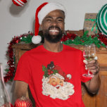 Adorable Vintage Santa Claus Winking Face Tシャツ<br><div class="desc">Festive Holiday Christmas Gift for women</div>