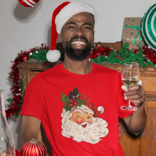 Adorable Vintage Santa Claus Winking Face Tシャツ