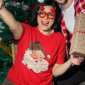 Adorable Vintage Santa Claus Winking Face Tシャツ