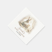 Adorable Watercolor Bunny Baby Shower  スタンダードカクテルナプキン (角)