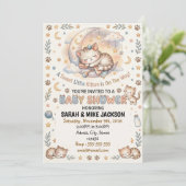 Adorable Watercolor Cat Themed Baby Shower 招待状 (スタンド正面)