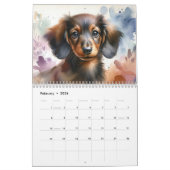 Adorable Watercolor Dog Portraits (12-Month) カレンダー (2月 2026)