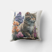 Adorable Watercolor Maine Coon Kittens Print クッション (裏面)