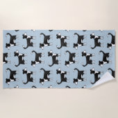 Adorable Welsh Border Collie Sheep Dog Pattern ビーチタオル (正面)