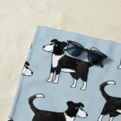 Adorable Welsh Border Collie Sheep Dog Pattern ビーチタオル (インサイチュ)