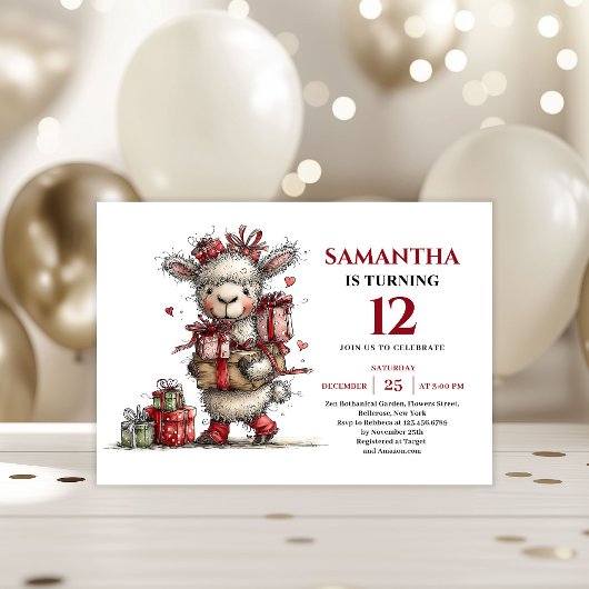 Adorable whimsical animals theme kids birthday  招待状