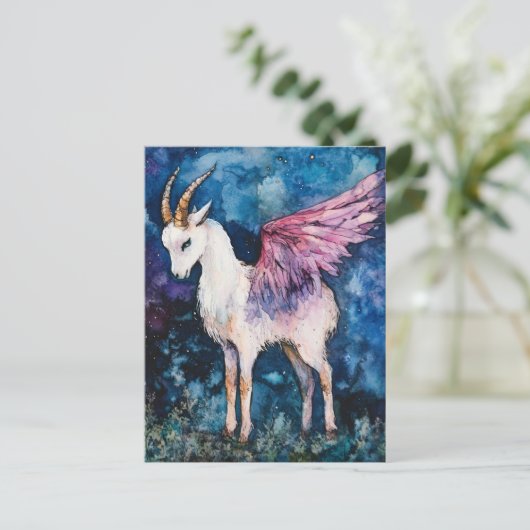 Adorable White Winged Goat ポストカード (スタンド正面)