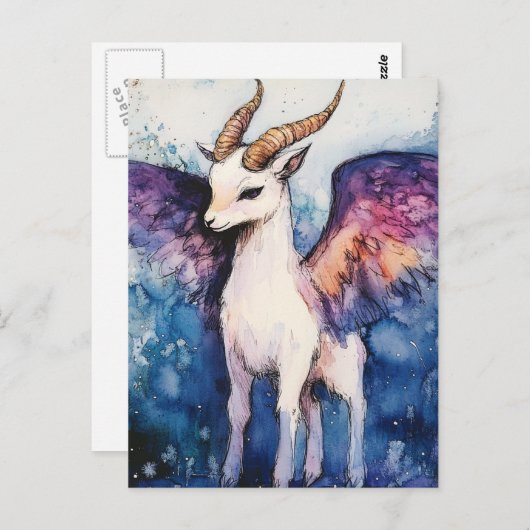 Adorable Winged Goat ポストカード (正面/裏面)