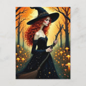 Adorable Witch in Autumn Forest ポストカード (正面)