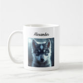 Adorable Wolf Baby in the Moonlight コーヒーマグカップ (左)