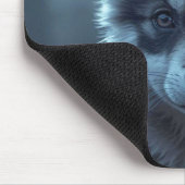 Adorable Wolf Baby in the Moonlight マウスパッド (コーナー)