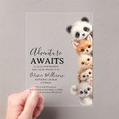 Adorable Woodland Animals Baby Shower  アクリル招待状 (インサイチュ (ポータブル))