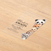 Adorable Woodland Animals Baby Shower  アクリル招待状 (レイダウン)