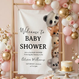 Adorable Woodland Animals Baby Shower  横断幕