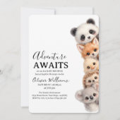 Adorable Woodland Animals Baby Shower Invitation 招待状 (正面)