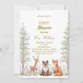Adorable Woodland Animals Baby Shower Invitation 招待状 (正面)