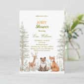 Adorable Woodland Animals Baby Shower Invitation 招待状 (スタンド正面)