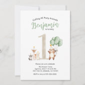 Adorable Woodland Creatures Party Invitation 招待状 (正面)