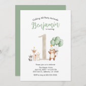 Adorable Woodland Creatures Party Invitation 招待状 (正面/裏面)