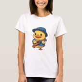 Adorable Yellow Duckling Wearing Blue Hat Tシャツ (正面)