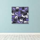 Adorable Yoga Cute Cat Poses キャンバスプリント (インサイチュ (ウッドフロア))